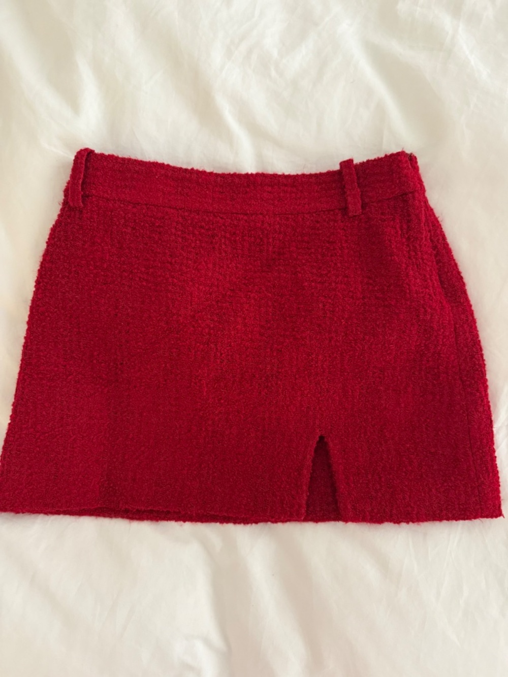 Never Worn Red Tweed Style Matching Set / Jacket + Mini Skirt - Picture 5 of 9